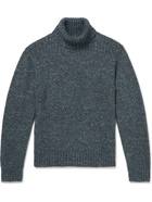 RRL - Wool, Cotton and Linen-Blend Rollneck Sweater - Blue