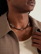 Luis Morais - 14-Karat Gold, Agate and Sapphire Beaded Necklace