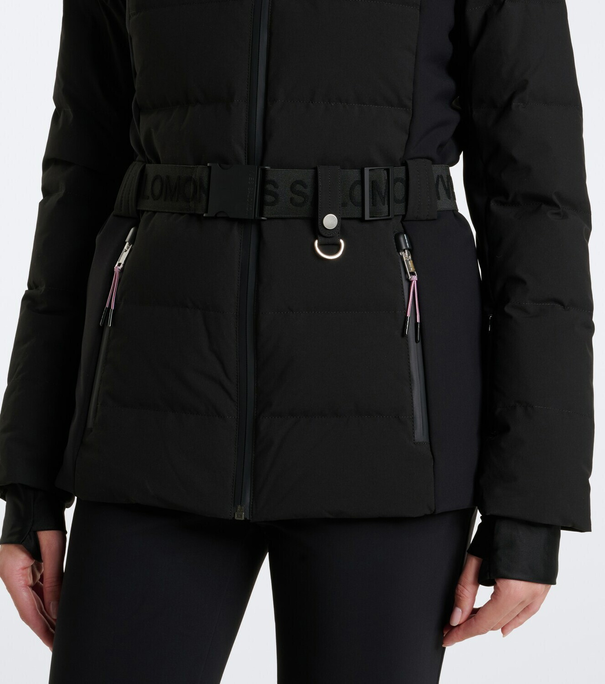 Yves Salomon Belted shearling-trimmed ski jacket