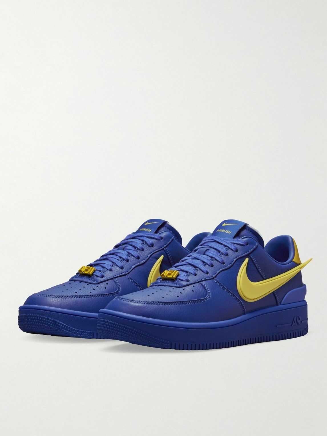 Nike - AMBUSH Air Force 1 Rubber-Trimmed Leather Sneakers - Blue Nike