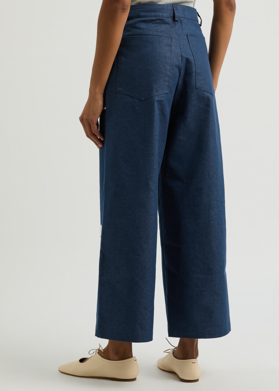 Sister Jane Heart to Heart Cropped Wide-leg Jeans Denim