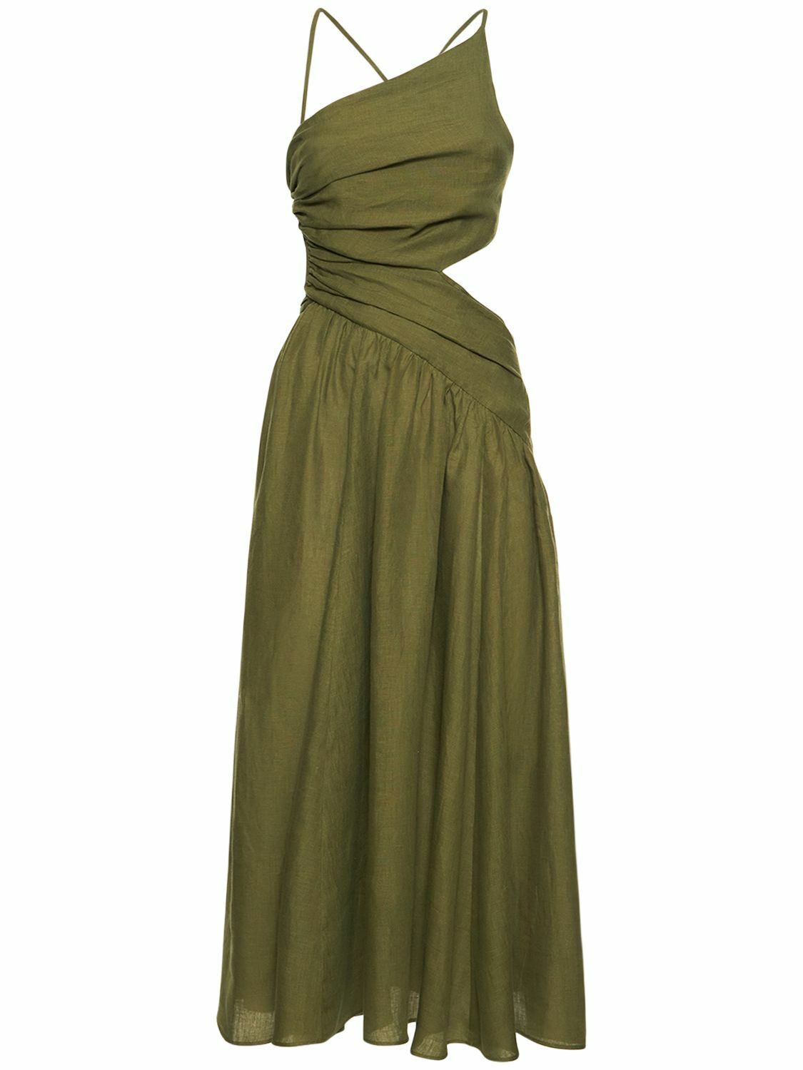 zimmermann laurel asymmetric dress ZIMMERMANN Laurel Asymmetric Linen Midi Dress Zimmermann