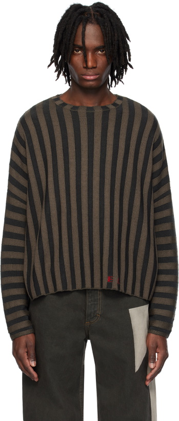 Photo: Eckhaus Latta Brown & Gray Keyboard Sweater