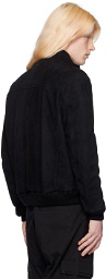 Moncler Black Fayal Leather Jacket & Down Vest Set