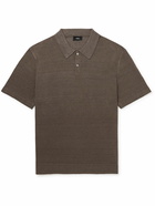 Theory - Goris Linen-Blend Polo Shirt - Brown