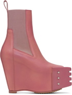 Rick Owens Pink Porterville Grilled Wedge Beatle Chelsea Boots
