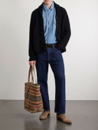 RRL - Murphy Medium Suede-Trimmed Woven Cotton Tote Bag