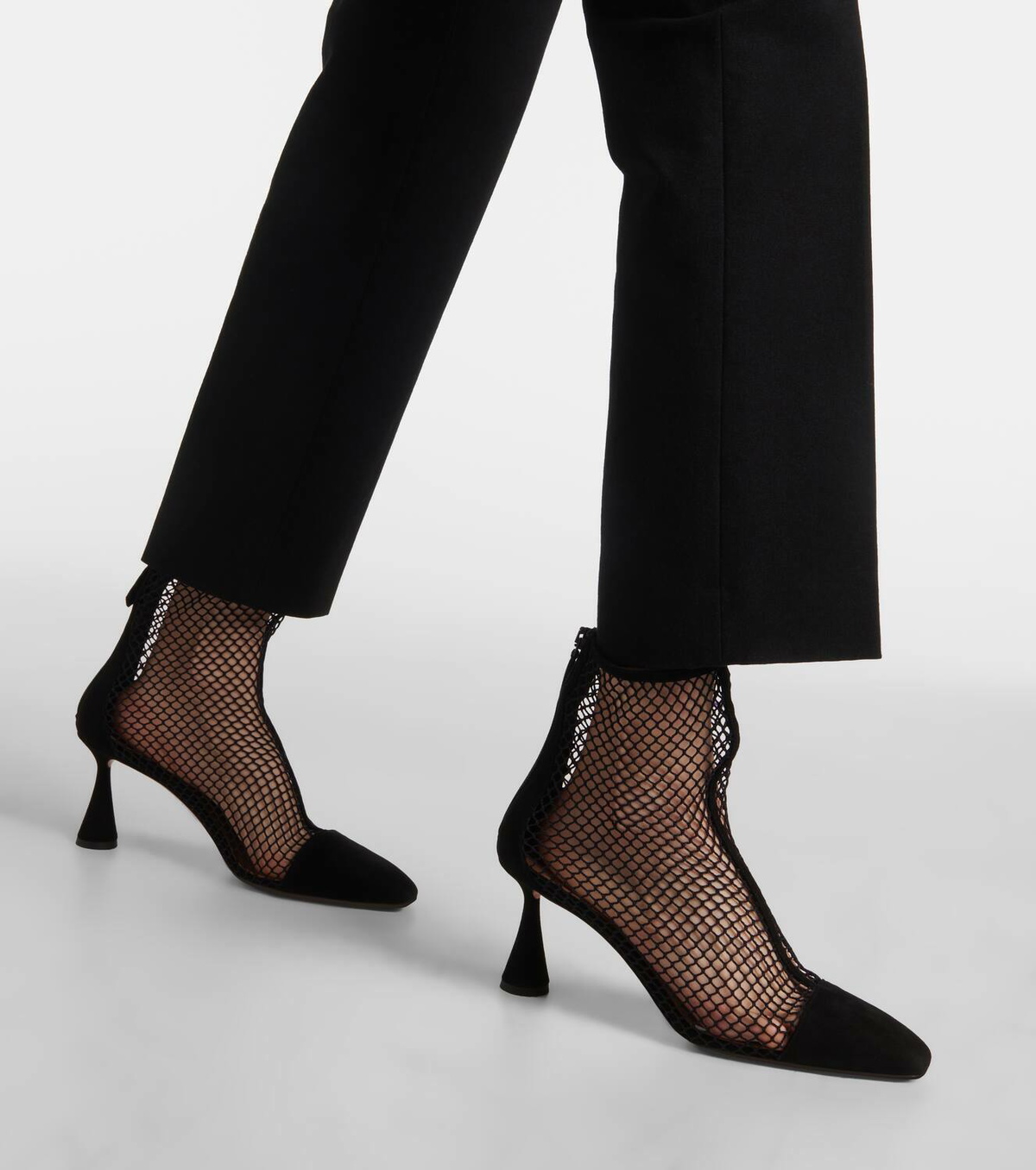 Aquazzura Amore suede and mesh ankle boots Aquazzura