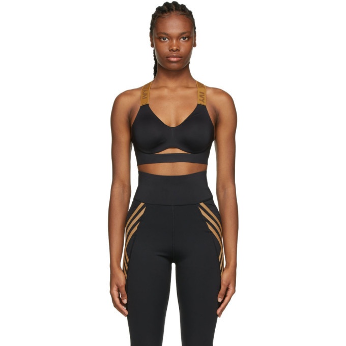 adidas x IVY PARK Black and Brown Cut Out Sports Bra adidas x IVY PARK
