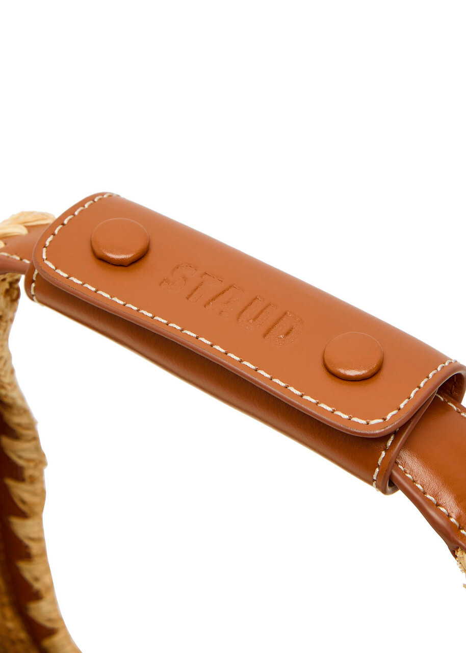 Staud Leather-trim Raffia Shoulder bag - Natural - One Size