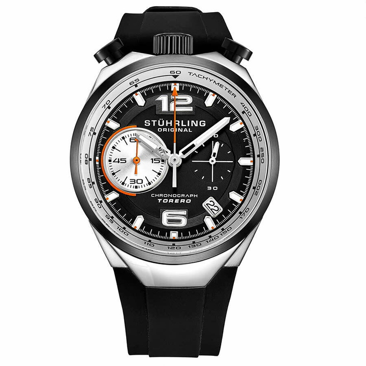 Photo: Stuhrling Original Monaco Quartz Black Dial Mens Watch M13539