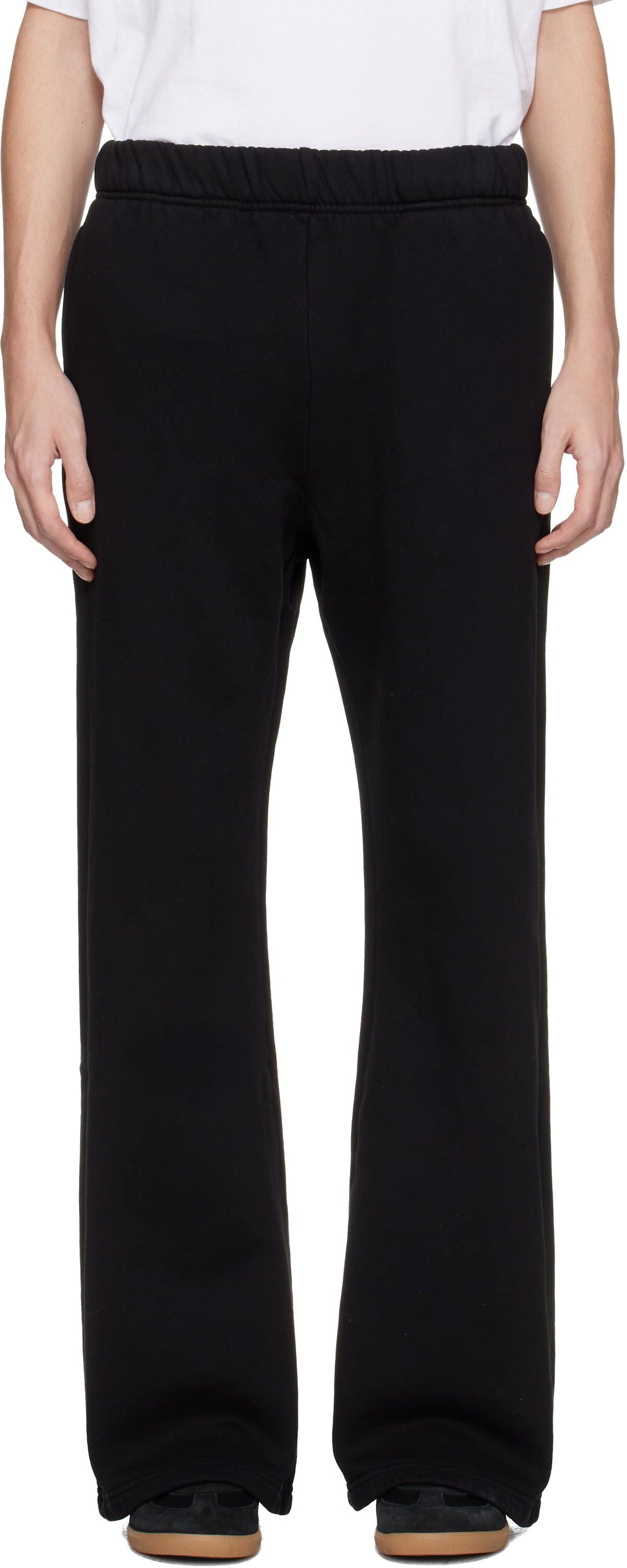 Les Tien Black Heavyweight Bell Bottom Sweatpants