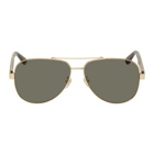 Gucci Gold and Grey Aviator Sunglasses