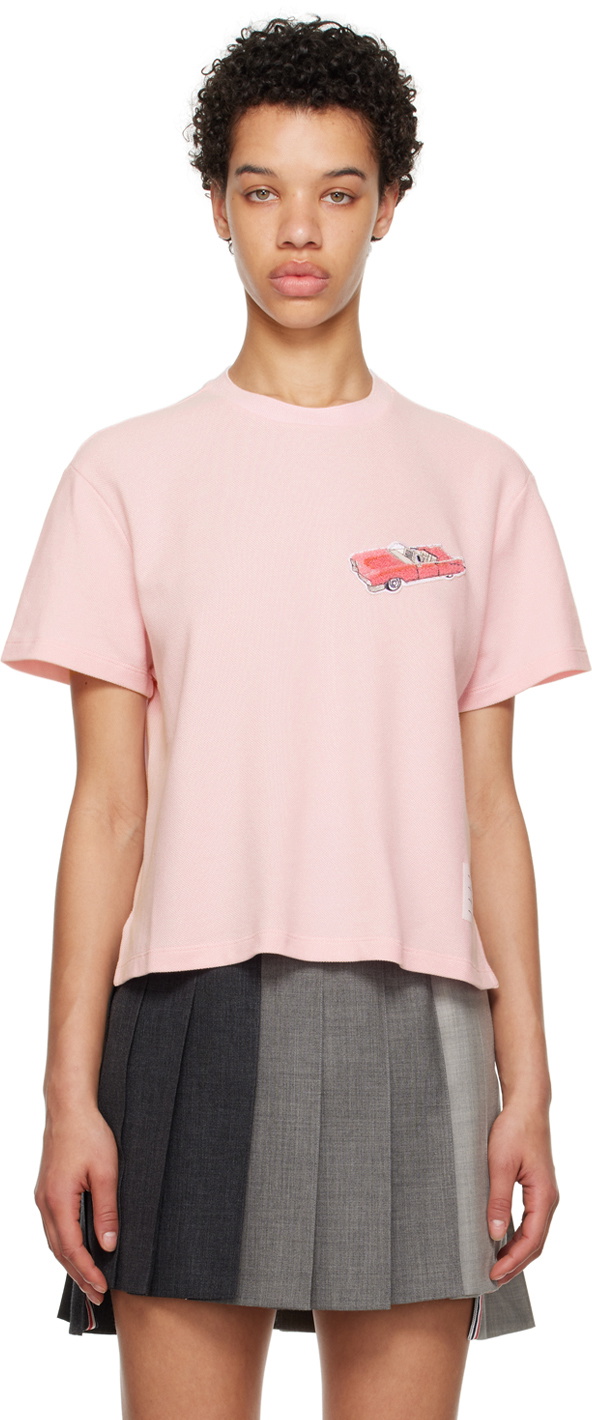 Thom Browne Pink Car Patch T-Shirt Thom Browne