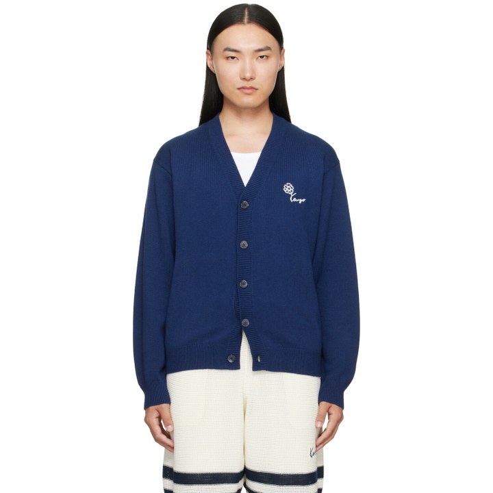 Photo: Kenzo Blue Kenzo Paris 'KENZO Tulip' Embroidered Cardigan