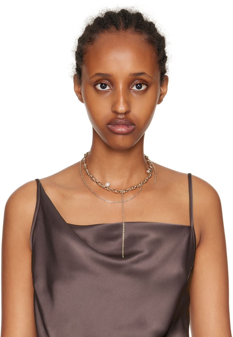 Justine Clenquet SSENSE Exclusive Gold Winona Necklace Justine