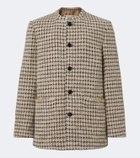 Valentino Houndstooth wool and silk-blend bouclé blazer