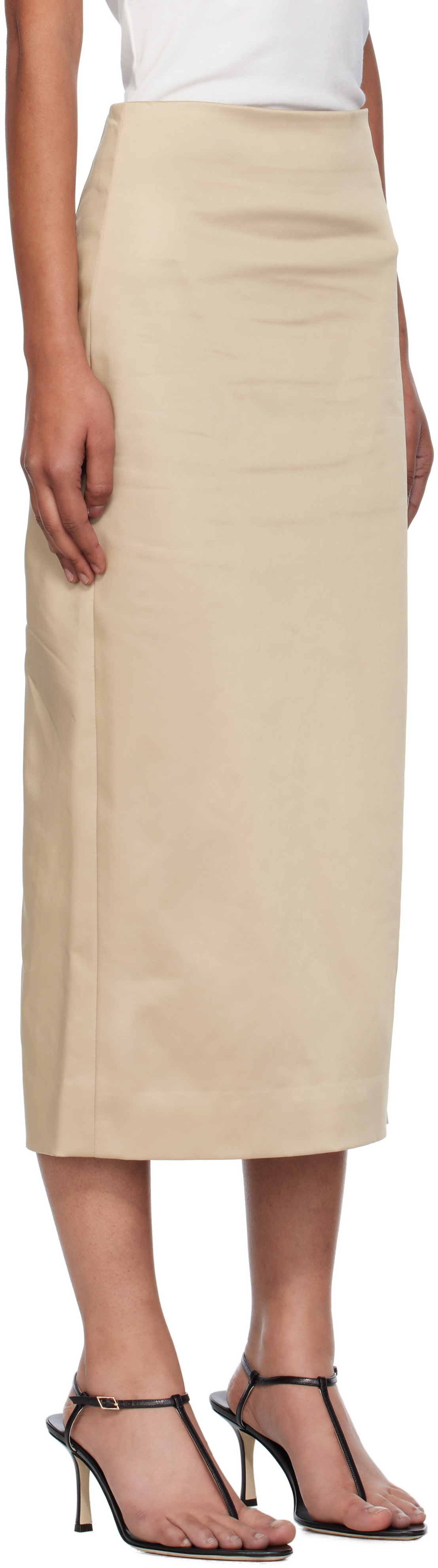 GIA STUDIOS Beige Marisol Midi Skirt