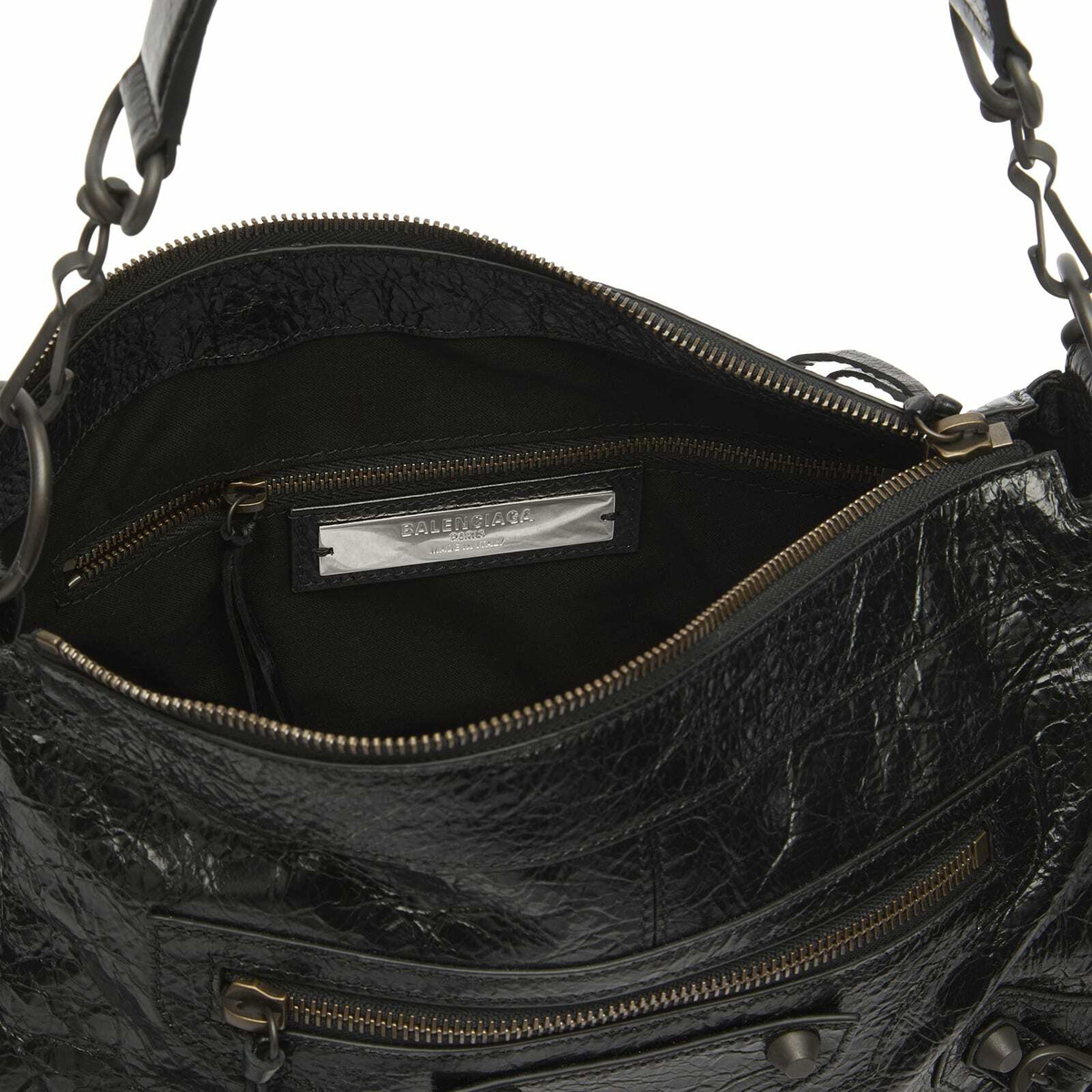 Balenciaga Men's Le City Moto Leather Bag in Black 