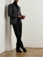 Brioni - Slim-Fit Full-Grain Leather Blazer - Black