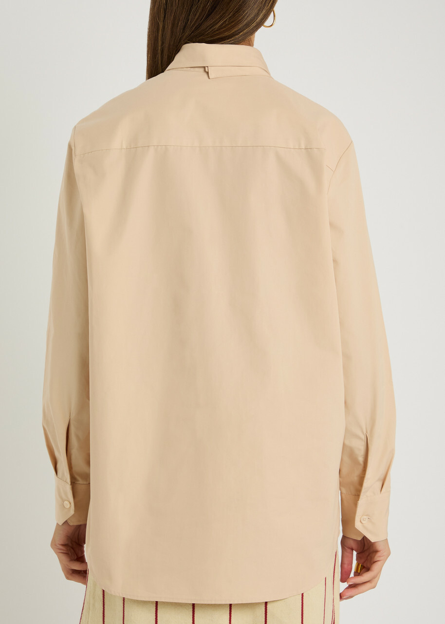 Bettter Ambrose Layered-effect Cotton-poplin Shirt Cream