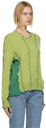 Sherris Green Wool & Cashmere Ruffle Sade Sweater