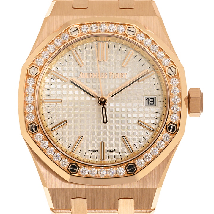 Photo: Audemars Piguet Royal Oak Automatic Diamond Silver Dial Ladies Watch 15551OR.ZZ.1356OR.04