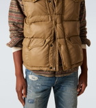 RRL Leather-trimmed ripstop puffer vest