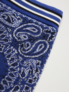 AMIRI - Tapered Bandana-Jacquard Cotton and Cashmere-Blend Sweatpants - Blue