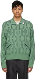 We11done Green Geometric Jacquard Jacket
