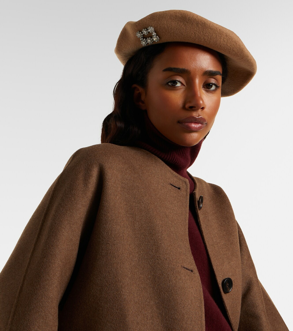 Roger Vivier Embellished wool beret