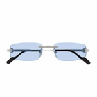 Cartier Eyewear Cartier Ct0535s Première De Cartier 005 Silver Light Blue Sunglasses