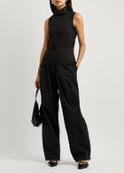 Remain BY Birger Christensen Barrel-leg Stretch-cotton Poplin Trousers Black 32 (UK4 / Xxs)
