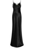 Nili Lotan Sylas Lace-trim Silk Maxi Slip Dress Black