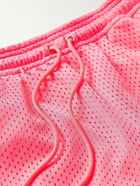 SECOND / LAYER - Straight-Leg Mesh Drawstring Shorts - Pink