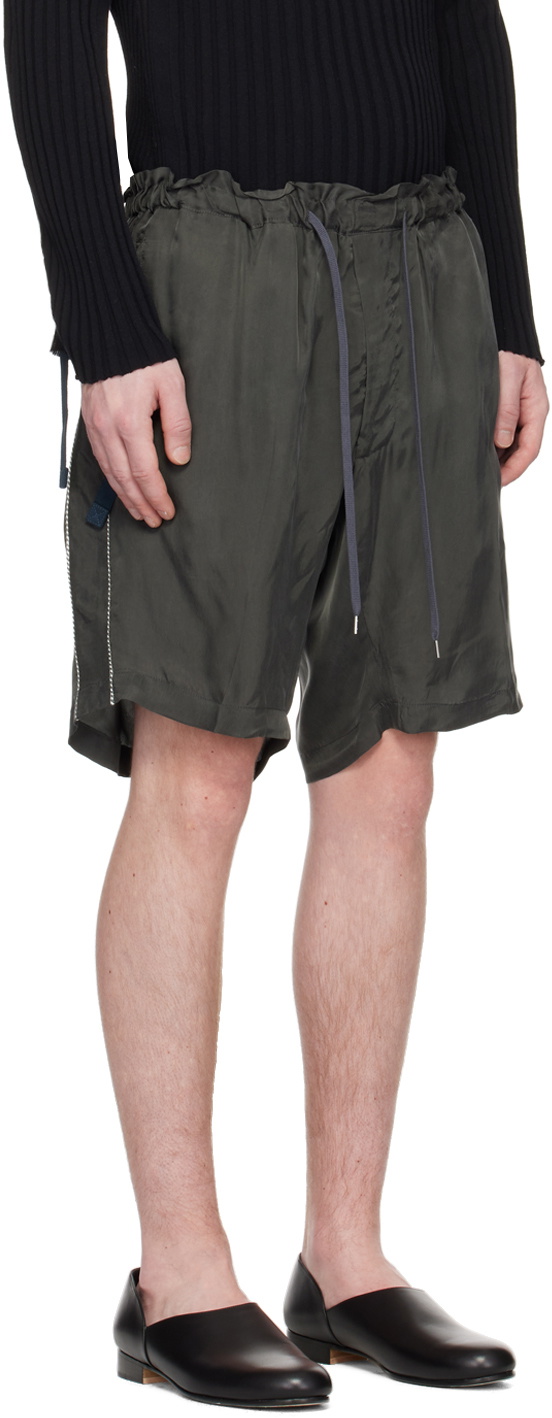 ＜RAINMAKER＞BRAIDED TRIM DOUGI SHORTS RAINMAKER KYOTO Gray Dougi Shorts RAINMAKER KYOTO