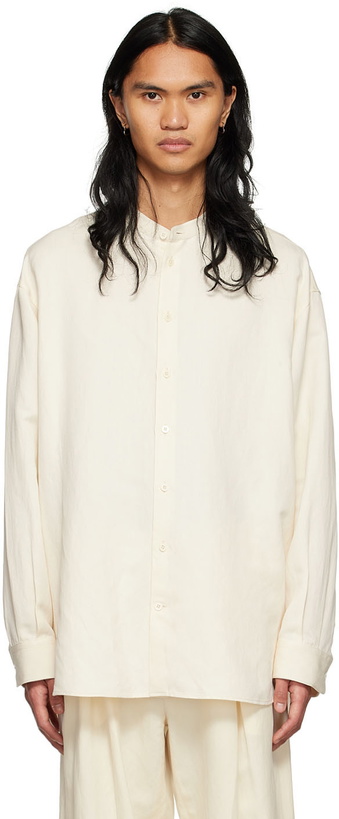 Photo: The Row Off-White Silk Kiki Shirt