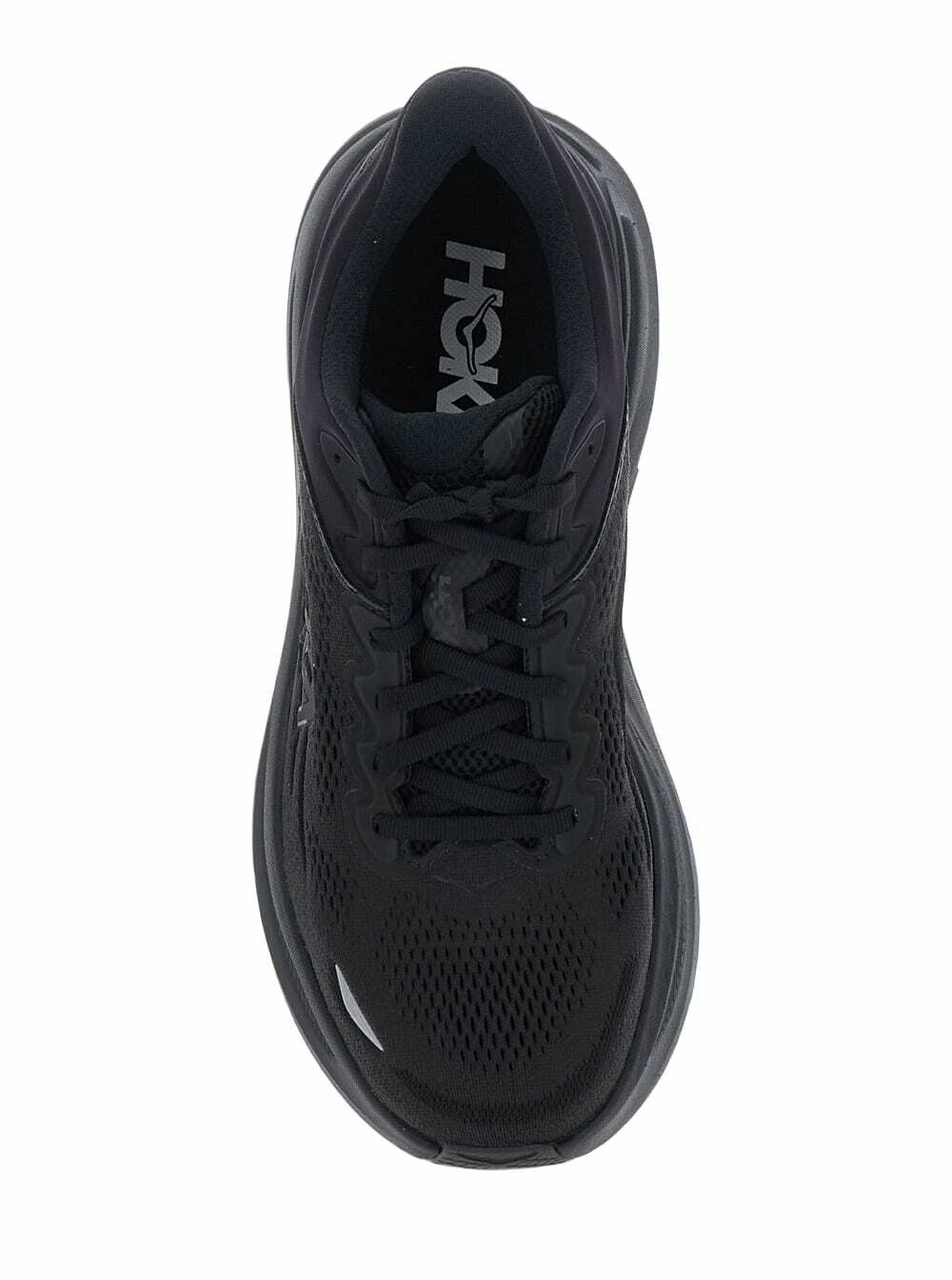 Hoka bondi 9 Black Low Top Sneakers With Maxi Logo Lettering On The Side In Tech Fabric Unisex