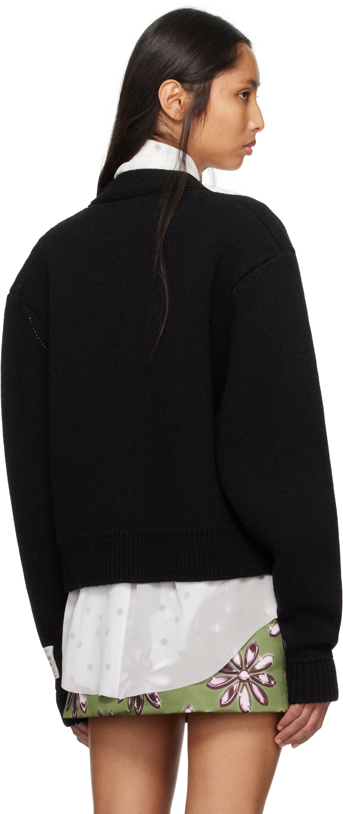 Meryll Rogge Black Double Faced Cashmere Cardigan