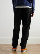 Folk - Signal Tapered Pleated Cotton-Corduroy Trousers - Black