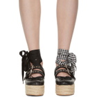 Miu Miu Black Double Bands Platform Ballerina Espadrilles