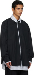 ALAINPAUL Black Double-Layered L/S Overshirt
