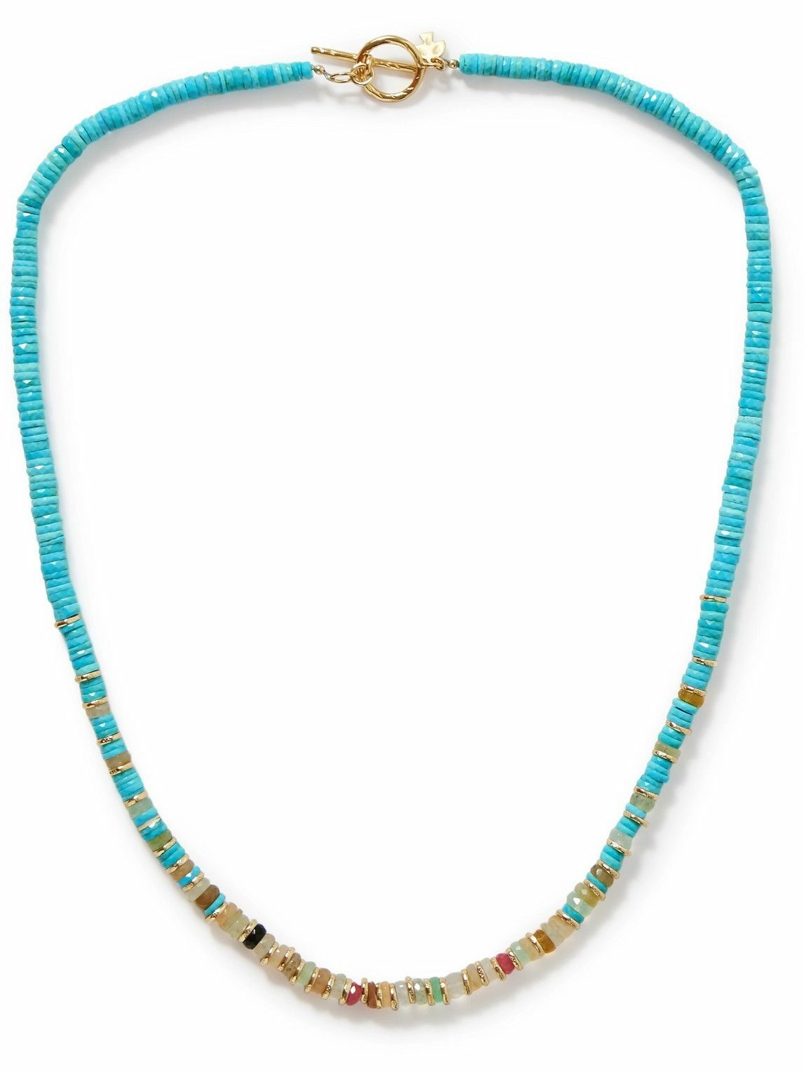 Photo: Peyote Bird - Sotogrande Gold-Plated, Turquoise and Chalcedony Necklace