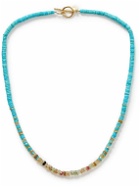 Peyote Bird - Sotogrande Gold-Plated, Turquoise and Chalcedony Necklace