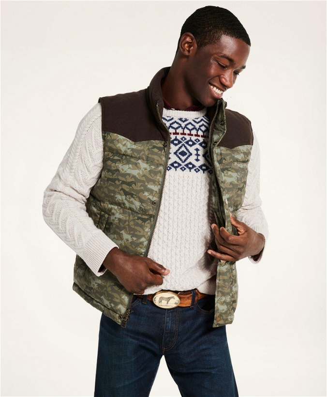 Photo: Brooks Brothers Men's Quilted Camouflage Vest