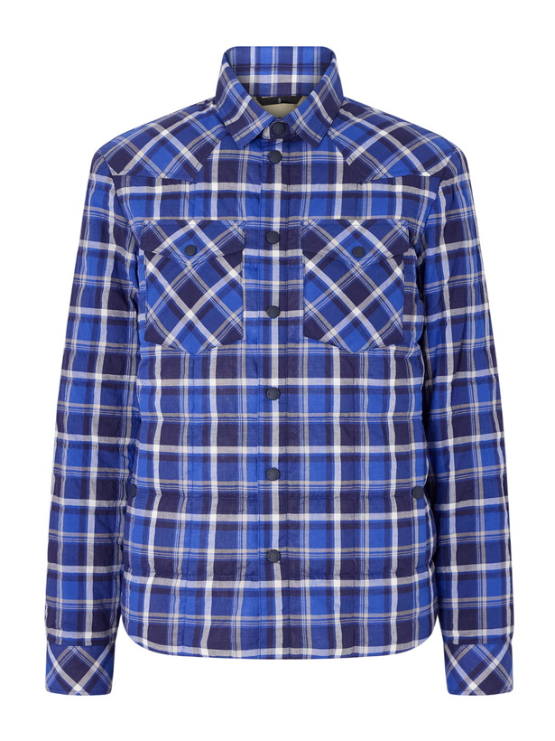 Photo: Moncler Grenoble - Gelt Quilted Checked Cotton-Blend Down Shirt Jacket - Blue