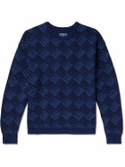 Blue Blue Japan - Wind and Wave Jacquard-Knit Sweater - Blue