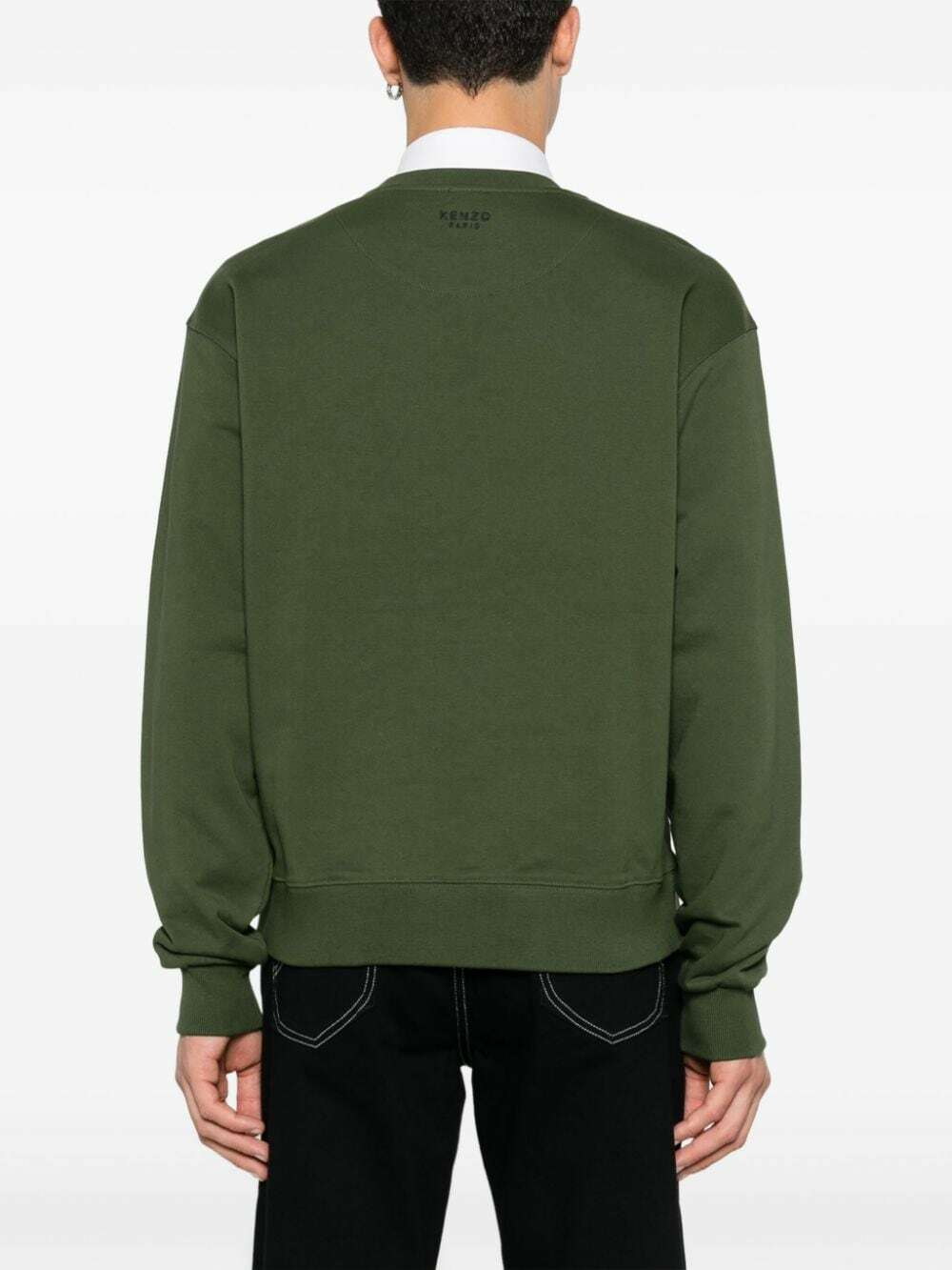 Kenzo Lime Logo Cotton Blend Sweatshirt