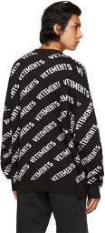 VETEMENTS Black & White All-Over Logo Cardigan