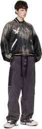 Maison MIHARA YASUHIRO Black Sun Faded Like Souvenir Bomber Jacket